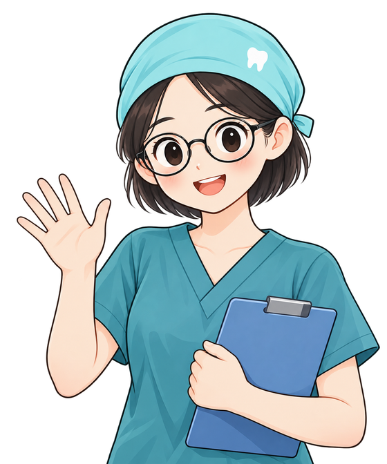 游莹医生挥手欢迎的个人形象插画